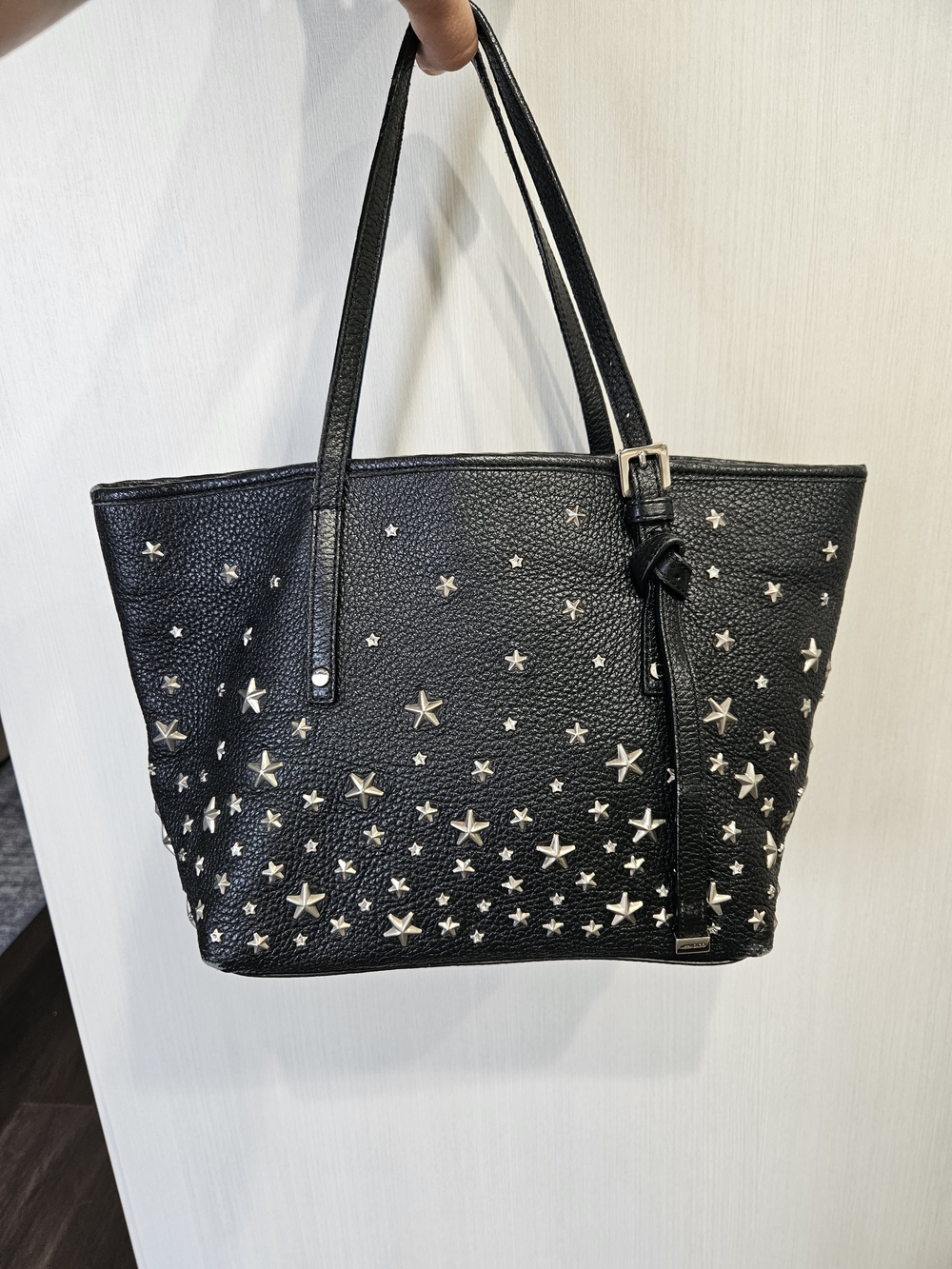 Jimmy Choo Black Star-Studded Leather Tote